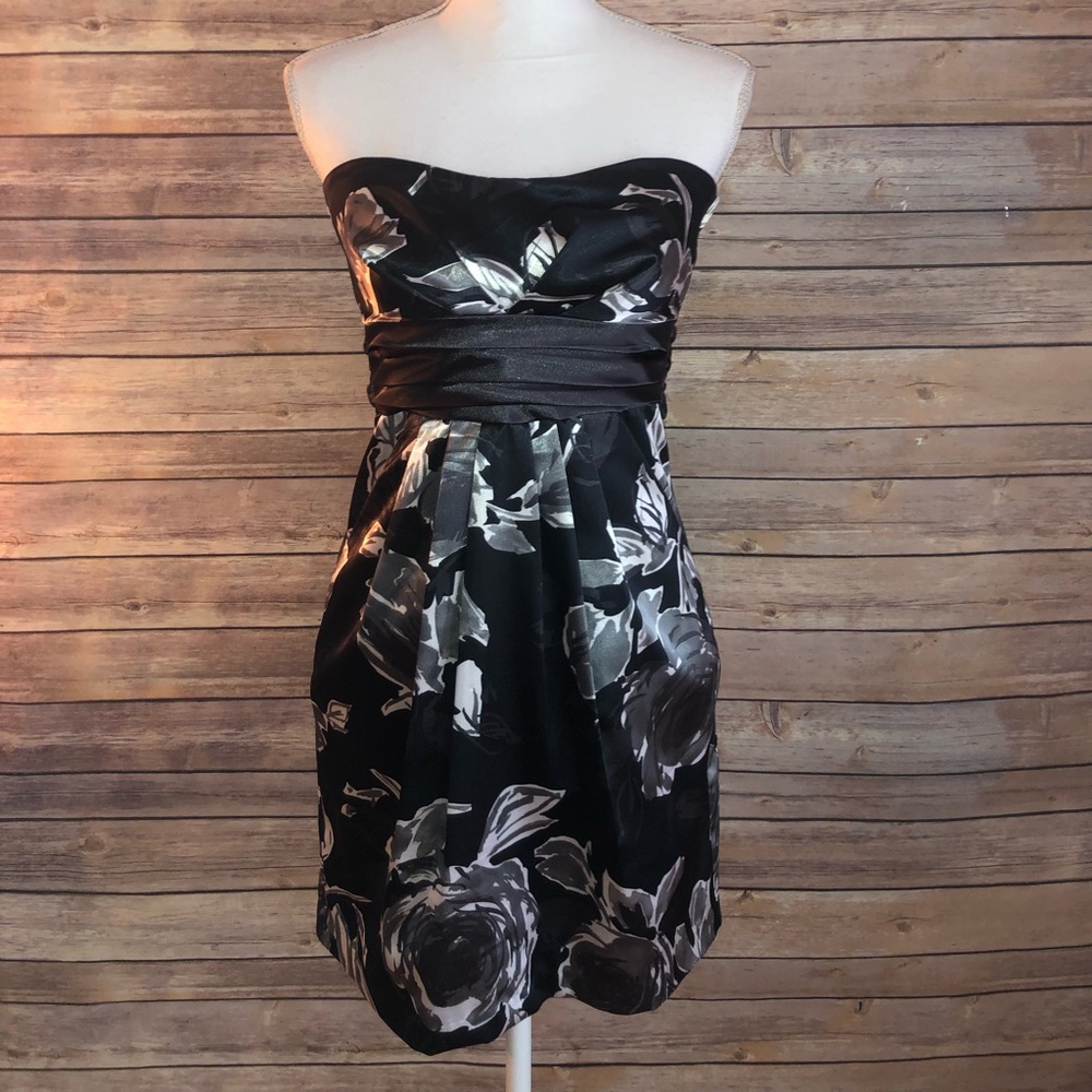 Black and gray floral dress